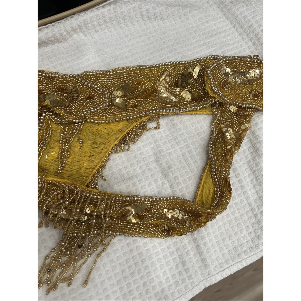 Thong Style Belly Dance Costume Sequin Hip Scarf Belts Tassel Beads Waist Chain - Picture 6 of 6